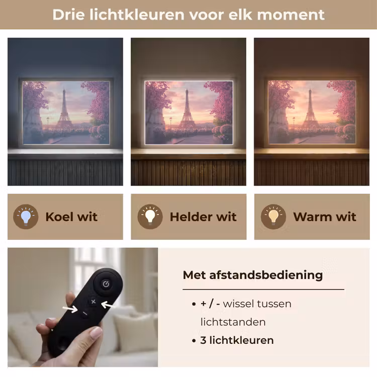 Lightbox - Wandlamp - Eiffeltoren - Parijs - Roze — 8