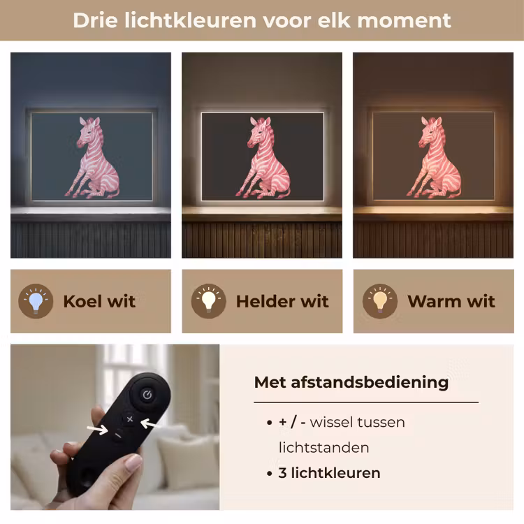 Lightbox - Wandlamp - Zebra - Roze - Gestreept — 8