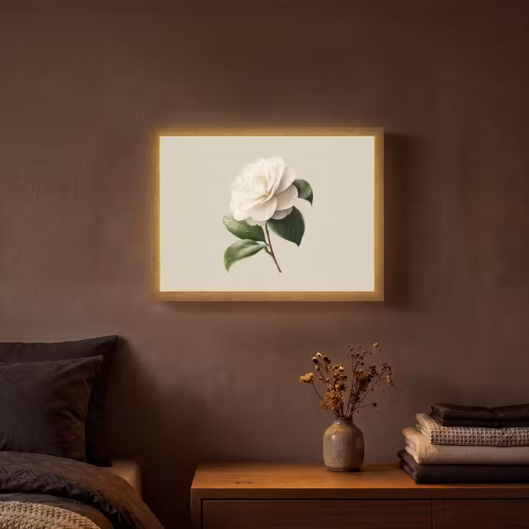 Lightbox - Wandlamp - Cameliabloem - Wit - Groen — 3