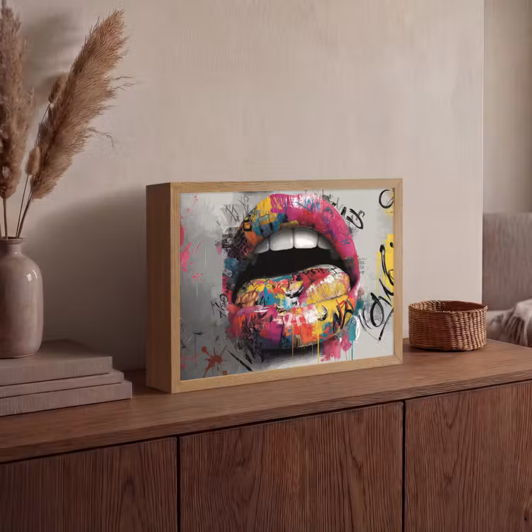 Lightbox - Wandlamp - Lippen - Graffiti - Expressief — 4