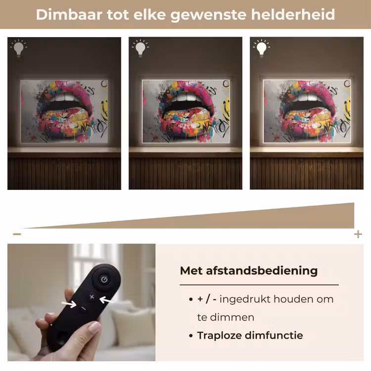 Lightbox - Wandlamp - Lippen - Graffiti - Expressief — 9