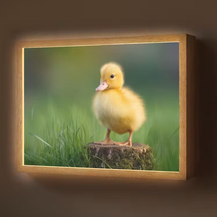 Lightbox - Wandlamp - Kuiken - Eend - Geel - Gras — 1
