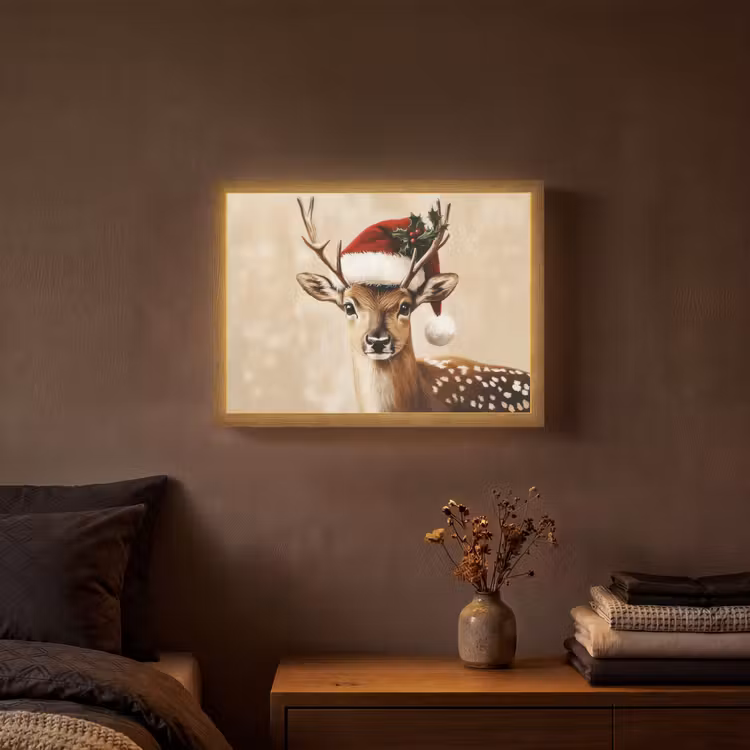 Lightbox - Wandlamp - Kerst - Hert - Gewei - Rood — 3