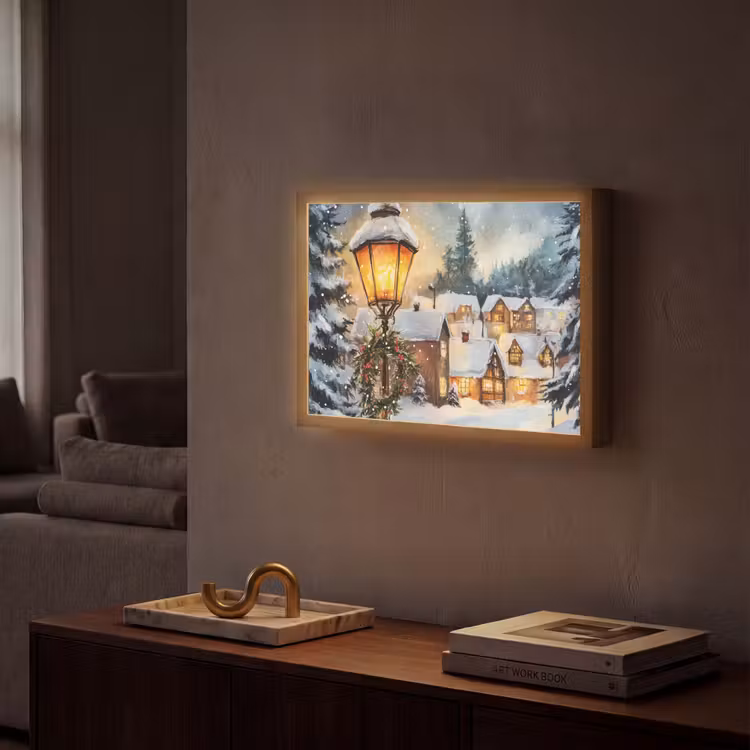 Lightbox - Wandlamp - Kerstdorp - Huizen - Sneeuw - Kerst — 2