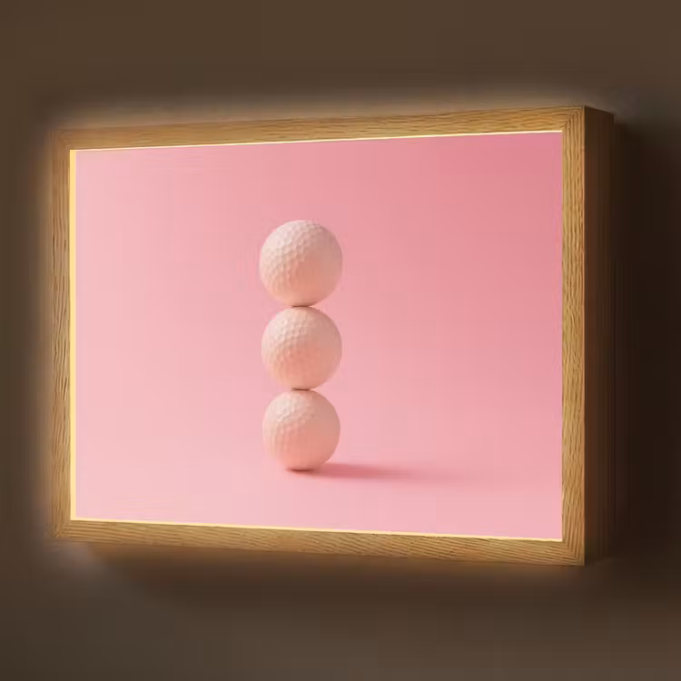 Lightbox - Wandlamp - Golfballen - Roze - Drie — 1