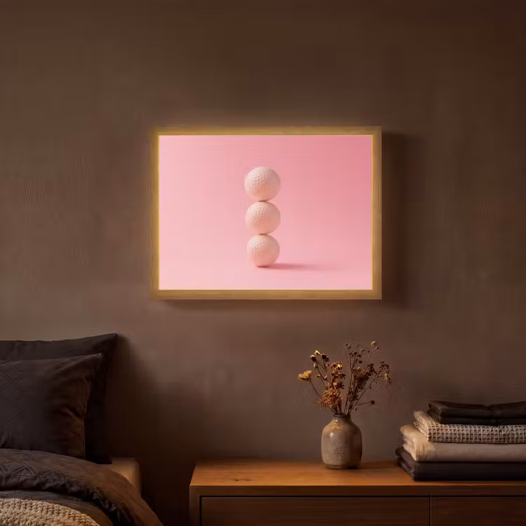 Lightbox - Wandlamp - Golfballen - Roze - Drie — 3