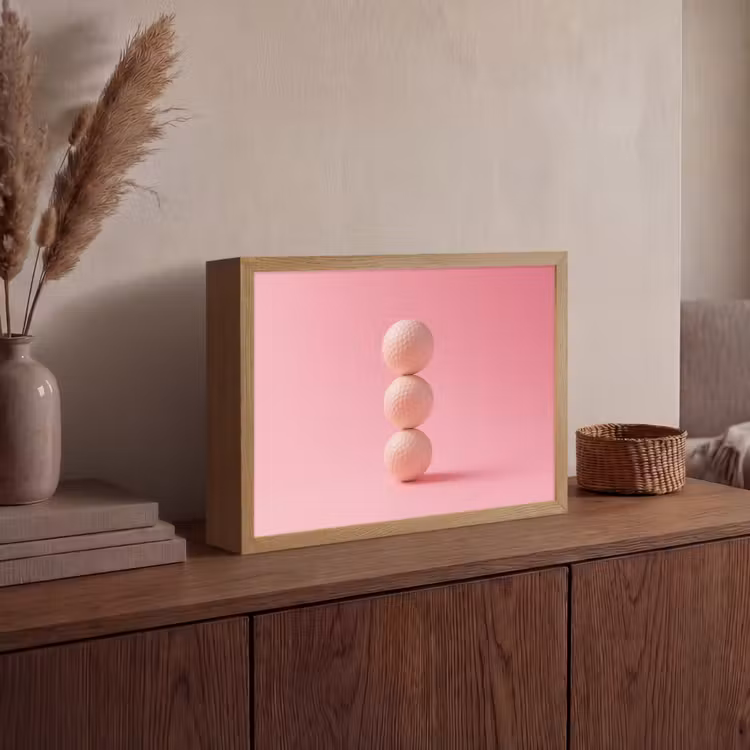Lightbox - Wandlamp - Golfballen - Roze - Drie — 4