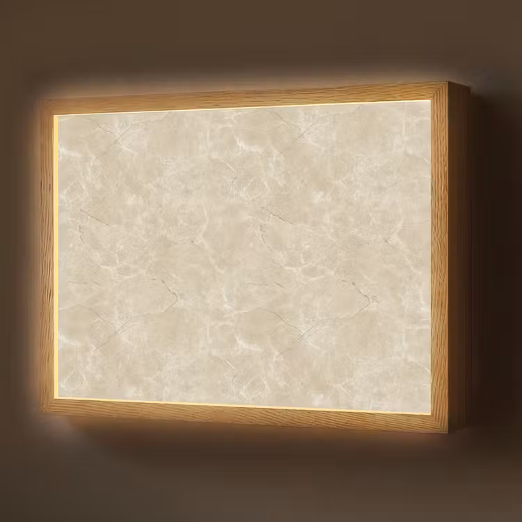 Lightbox - Wandlamp - Lichtbeige - Marmer - Diffusie adering — 1