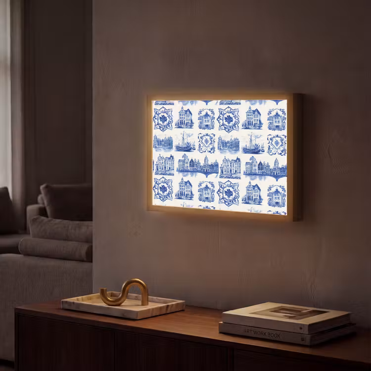 Lightbox - Wandlamp - Huizen - Schepen - Blauw — 2