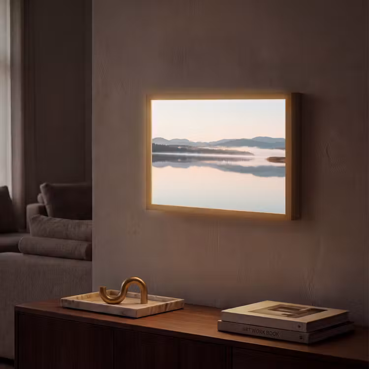 Lightbox - Wandlamp - Water - Bomen - Mistlaag — 2