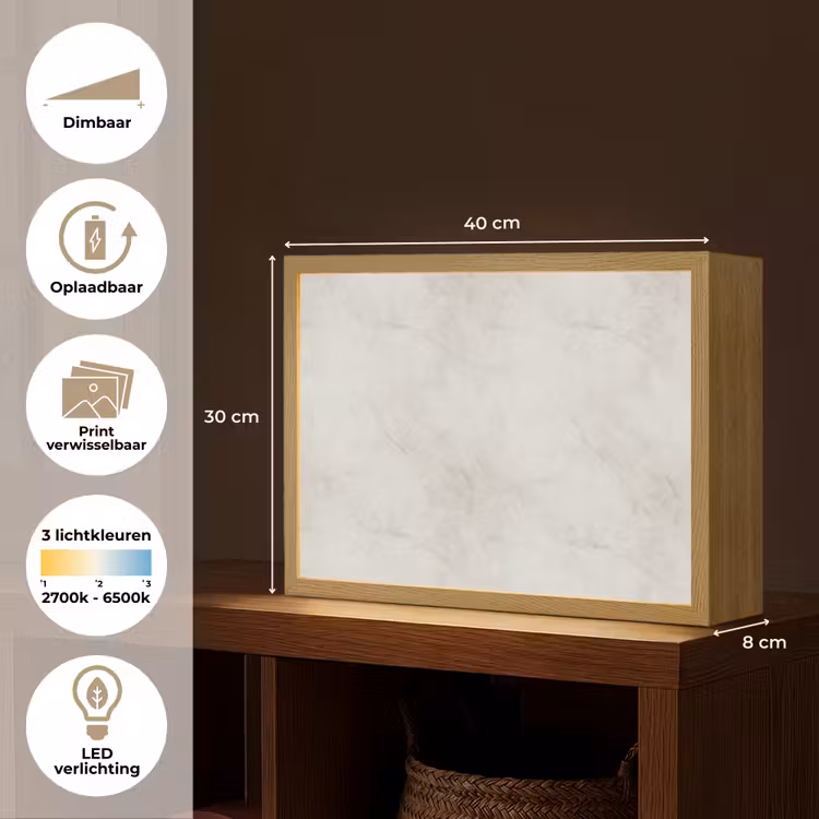 Lightbox - Wandlamp - Grijs - Marmer - Aders — 10