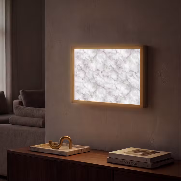 Lightbox - Wandlamp - Grijs - Marmer - Klassiek - Aders — 2
