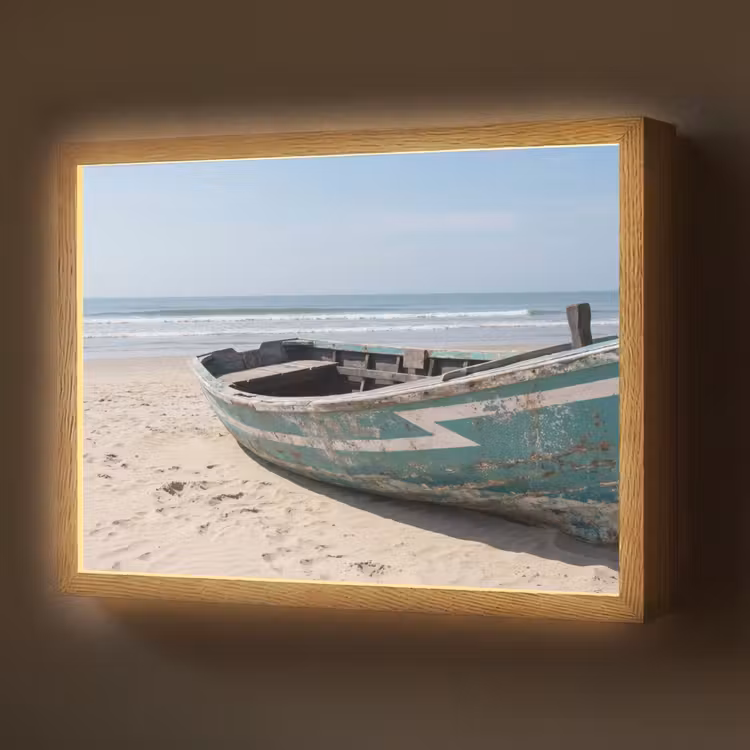 Lightbox - Wandlamp - Boot - Zandstrand - Zee — 1