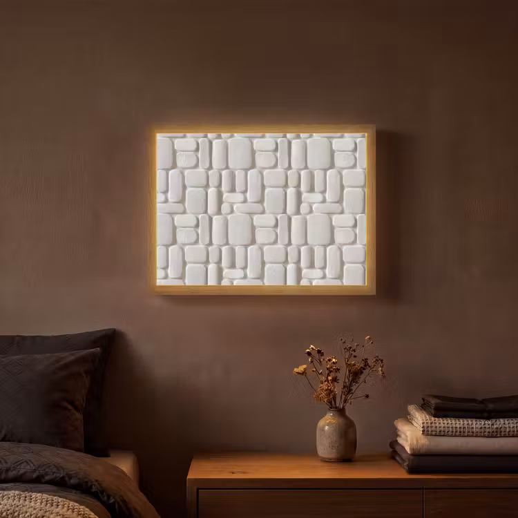 Lightbox - Wandlamp - Reliëf - Structuur - Wit — 3