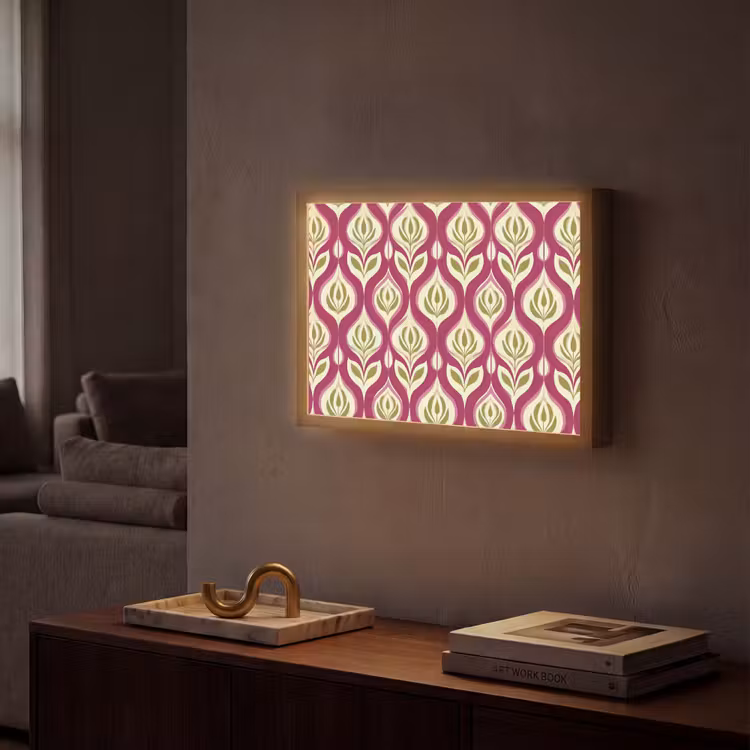 Lightbox - Wandlamp - Retro - Floraal - Paars — 2