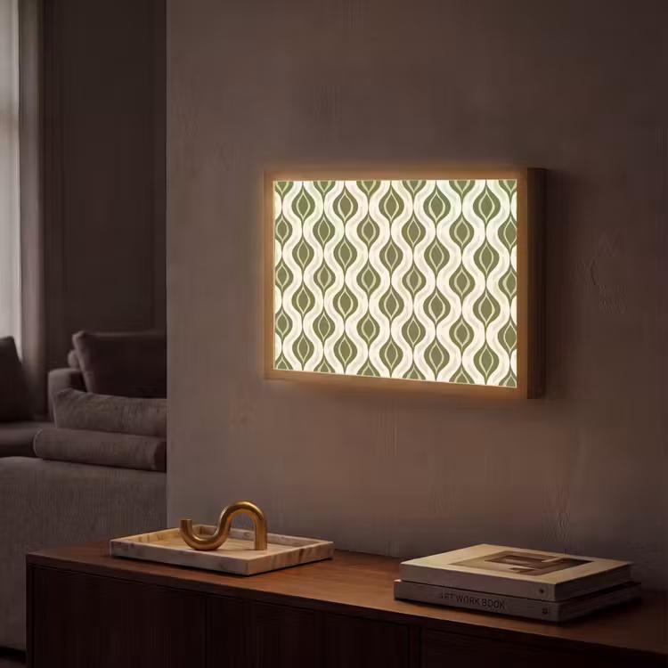 Lightbox - Wandlamp - Patroon - Retro - Groen — 2