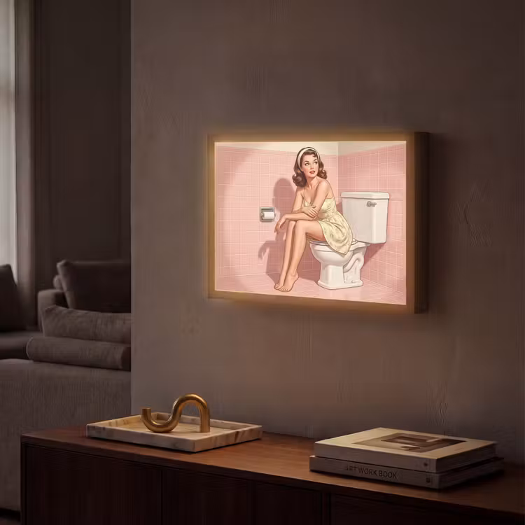 Lightbox - Wandlamp - Roze - Retro - Vrouw — 2
