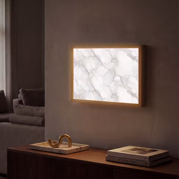 Lightbox - Wandlamp - Wit - Marmer - Bruin — 2