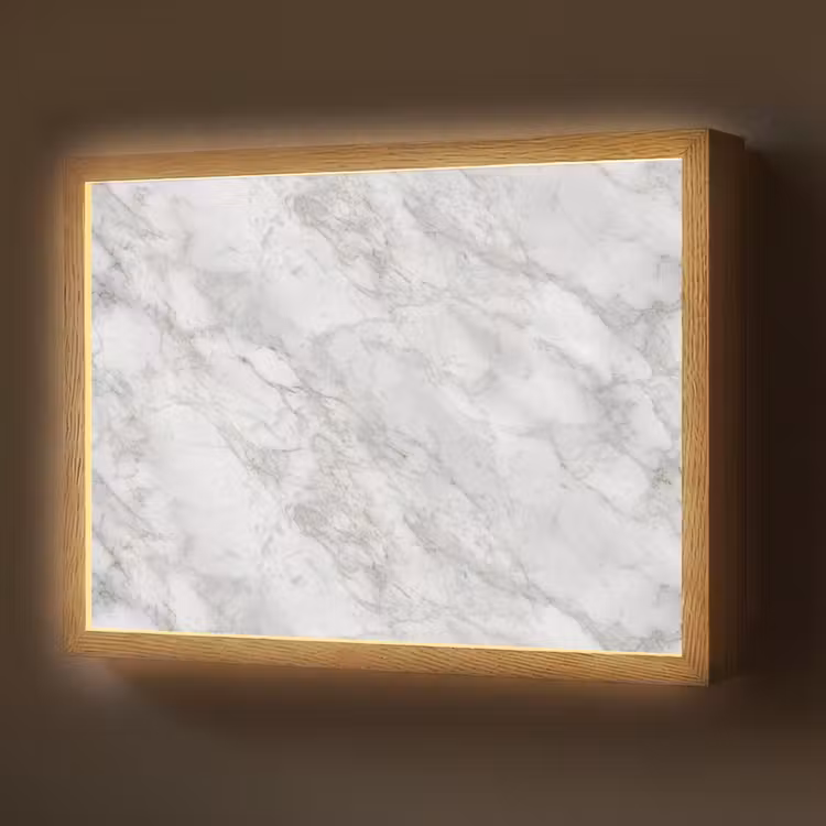 Lightbox - Wandlamp - Grijs - Wit - Marmer — 1