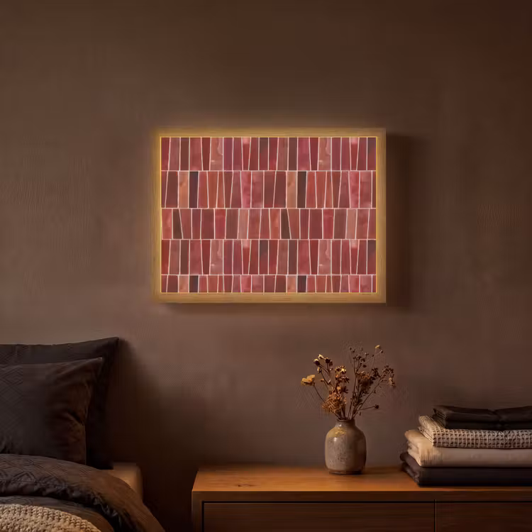 Lightbox - Wandlamp - Tegels - Modern - Structuur - Dieprood — 3