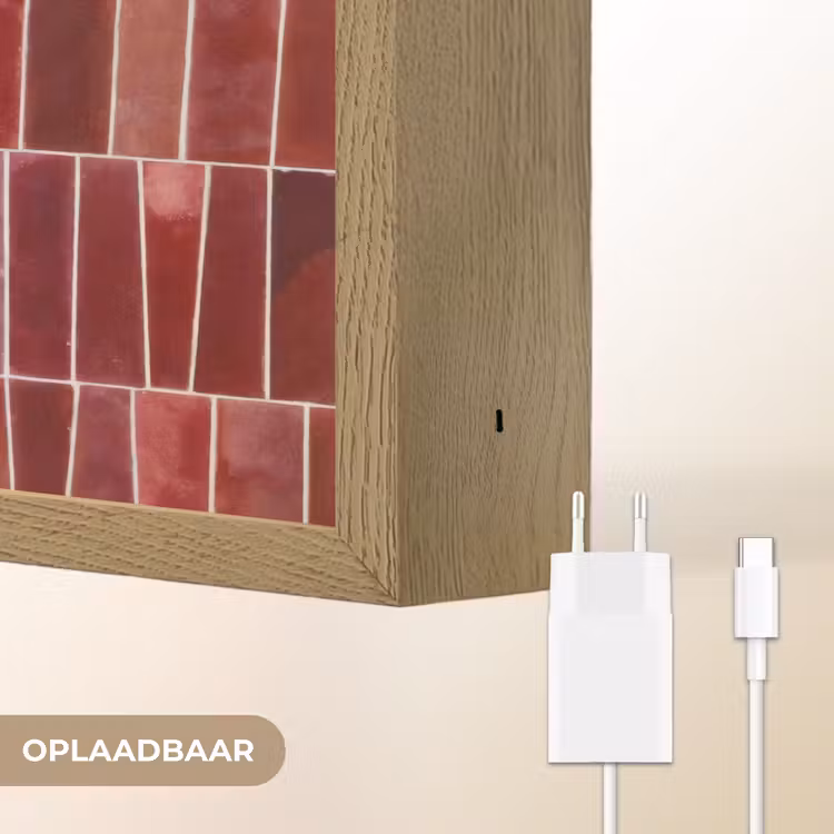 Lightbox - Wandlamp - Tegels - Modern - Structuur - Dieprood — 7