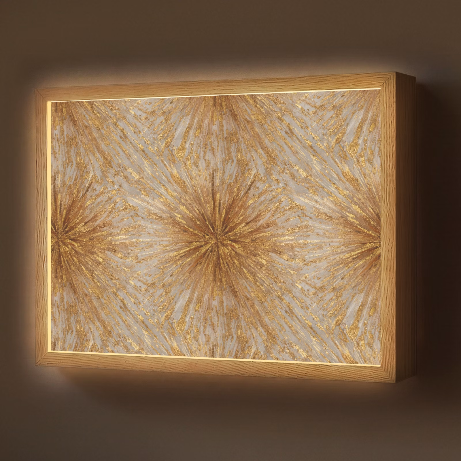 Lightbox - Wandlamp - Explosie - Abstract - Goud - Wit — 1