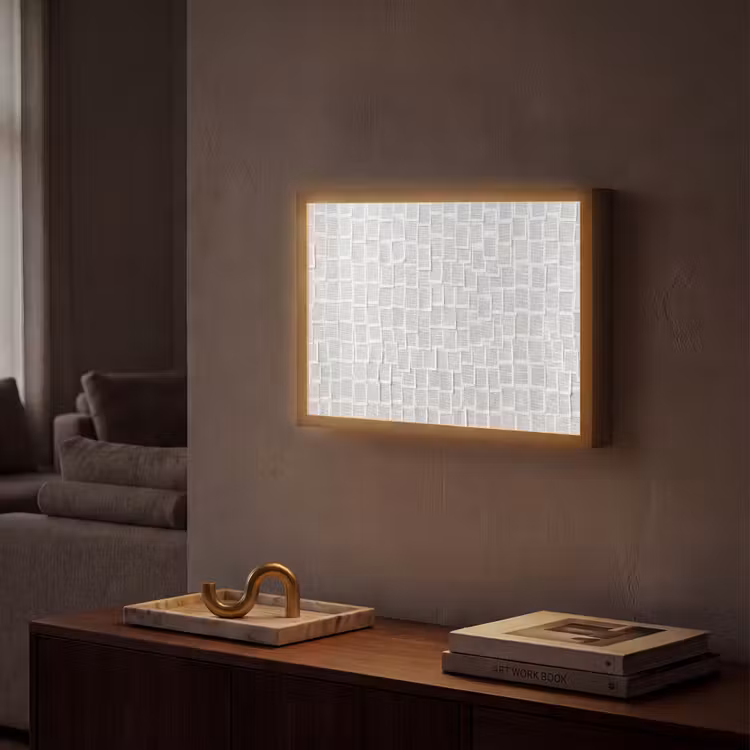 Lightbox - Wandlamp - Papier - Overlappend - Textuur - Modern - Wit — 2