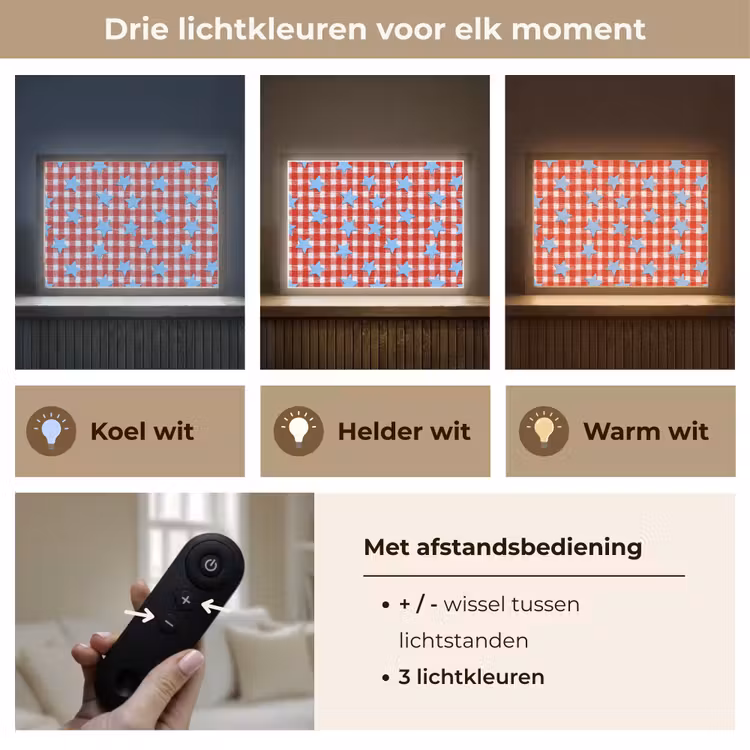 Lightbox - Wandlamp - Ruit - Sterren - Rood — 8