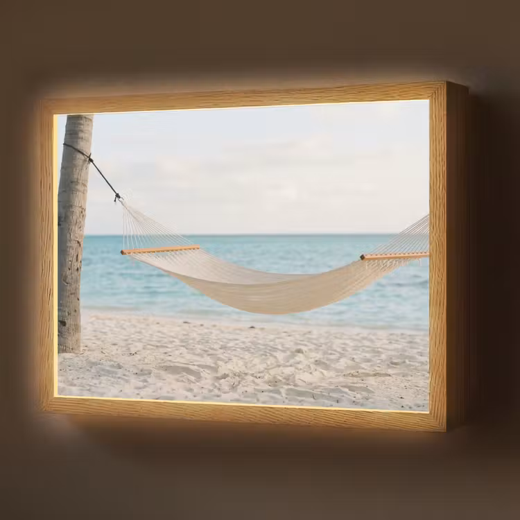 Lightbox - Wandlamp - Hangmat - Strand - Wit — 1