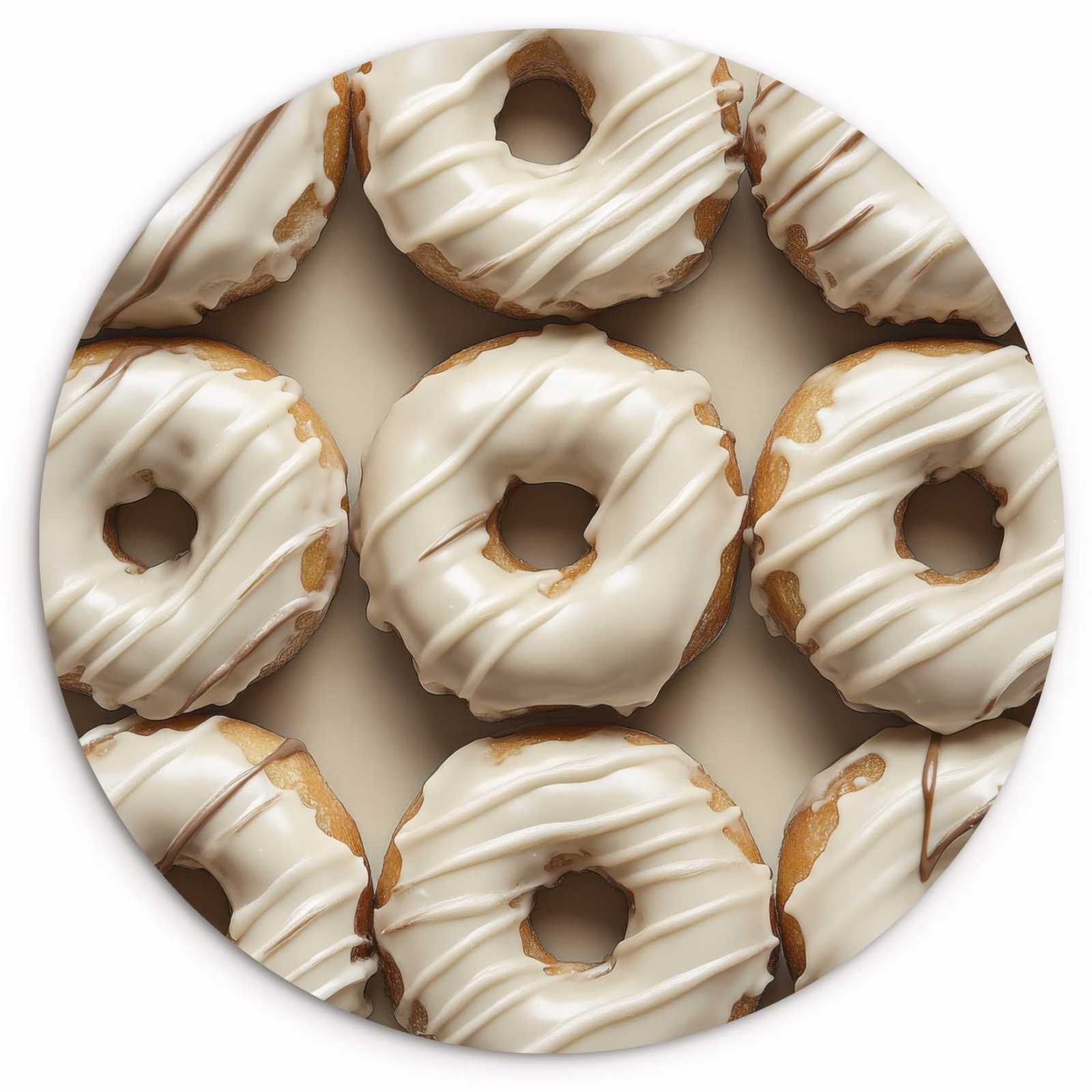 Muurcirkel - Donuts - Chocolade - Wit - Beige — 1