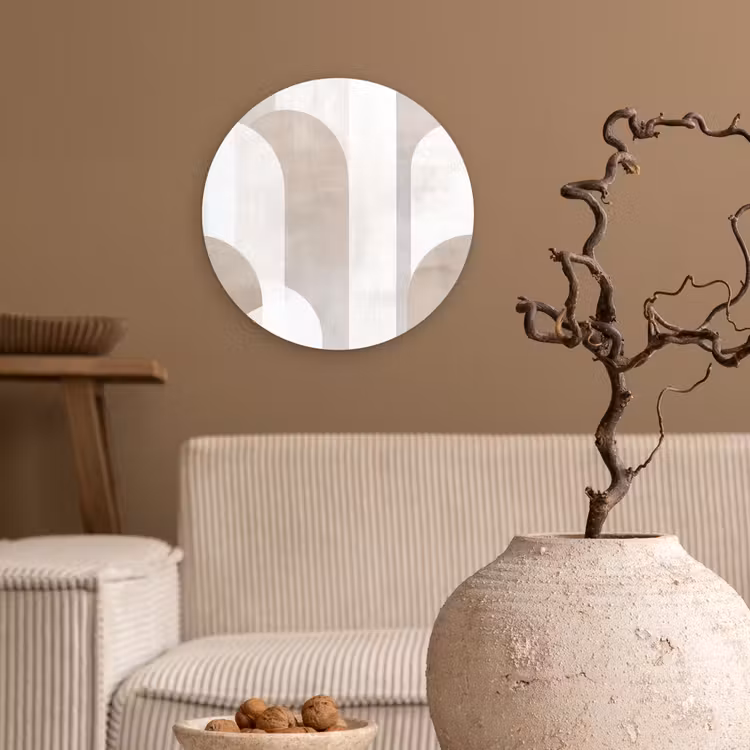 Muurcirkel - Abstracte bogen - Modern - Beige — 2