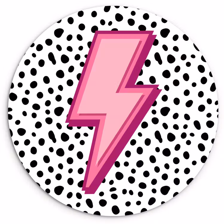 Muurcirkel - Bliksem - Roze - Stippen — 1