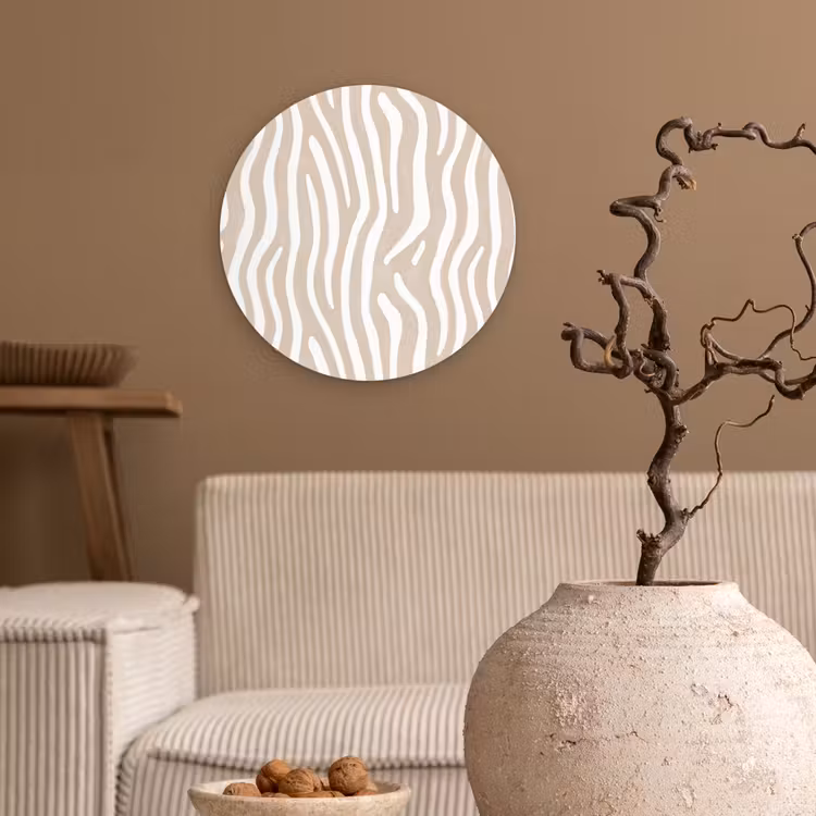 Muurcirkel - Abstract - Zebra - Beige — 2