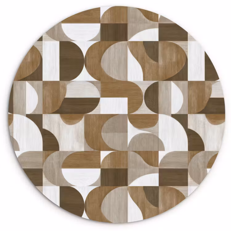 Muurcirkel - Abstract - Retro - Bruin — 1