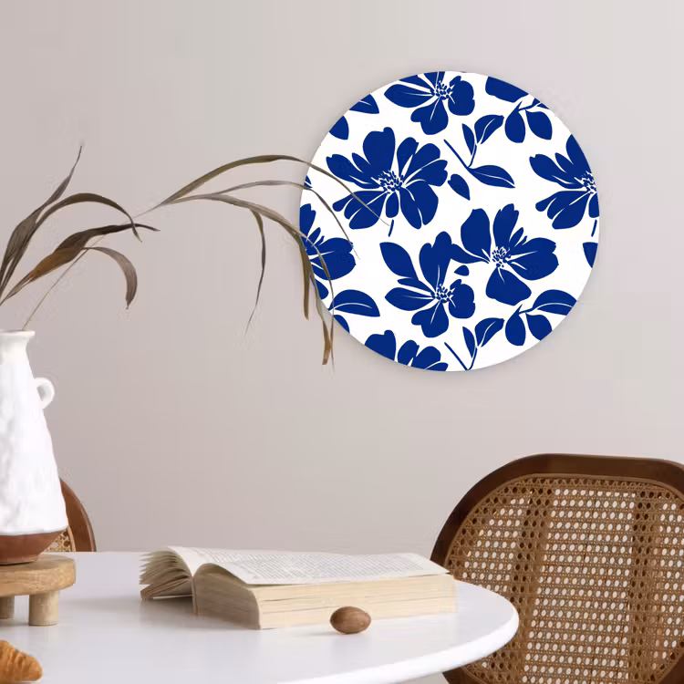 Muurcirkel - Floraal - Modern - Blauw — 4