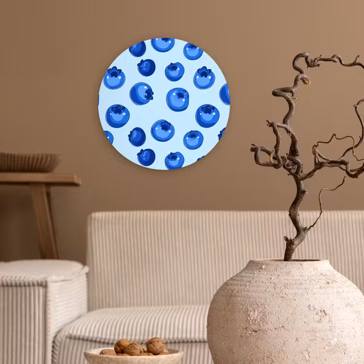 Muurcirkel - Bessen - Modern - Blauw — 2