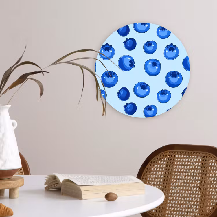 Muurcirkel - Bessen - Modern - Blauw — 4