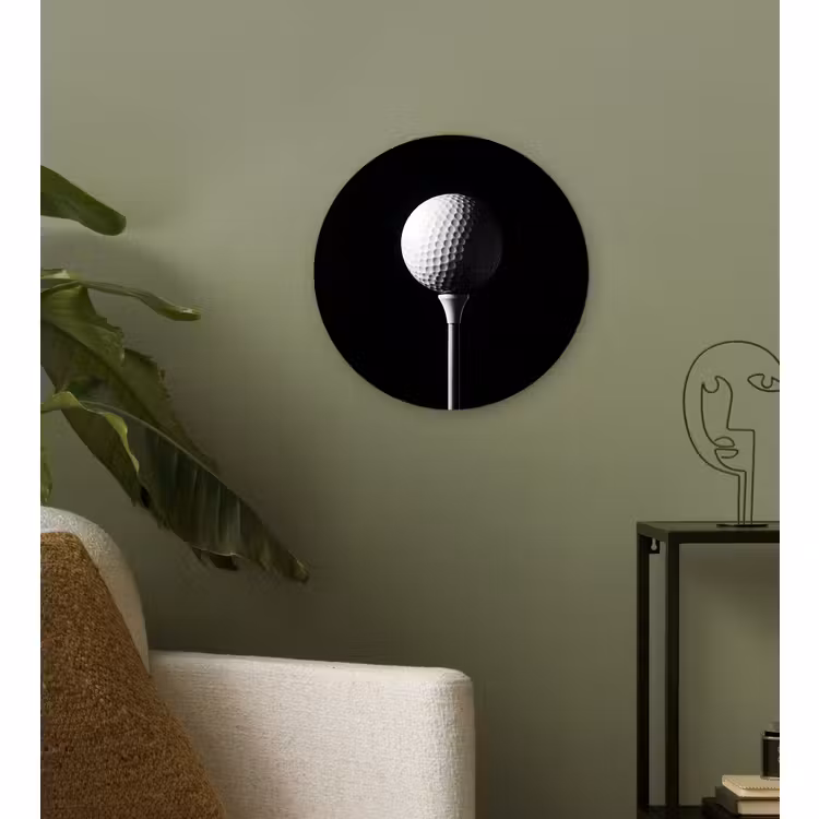Muurcirkel - Golfbal - Minimalistisch - Wit — 3