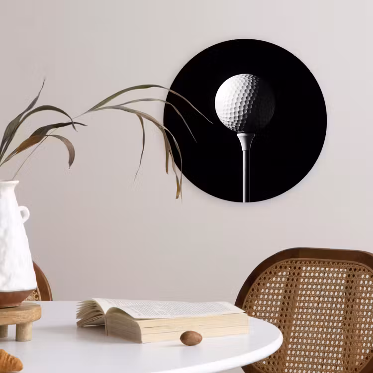 Muurcirkel - Golfbal - Minimalistisch - Wit — 4