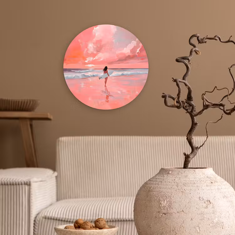 Muurcirkel - Roze - Surfen - Zee — 2