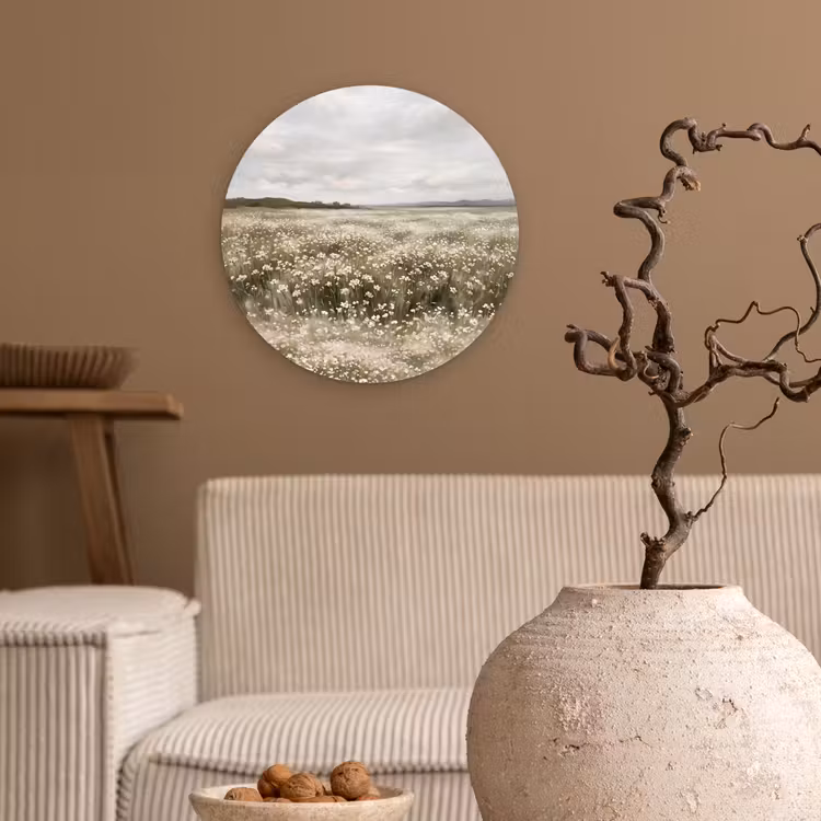 Muurcirkel - Illustratie - Landschap - Wit — 2