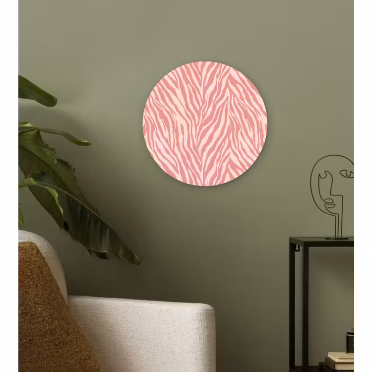 Muurcirkel - Zebra - Print - Roze — 3
