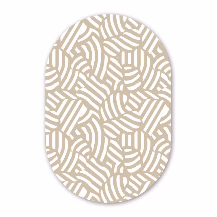 Muurovaal aluminium - Abstract - Modern - Beige — 1