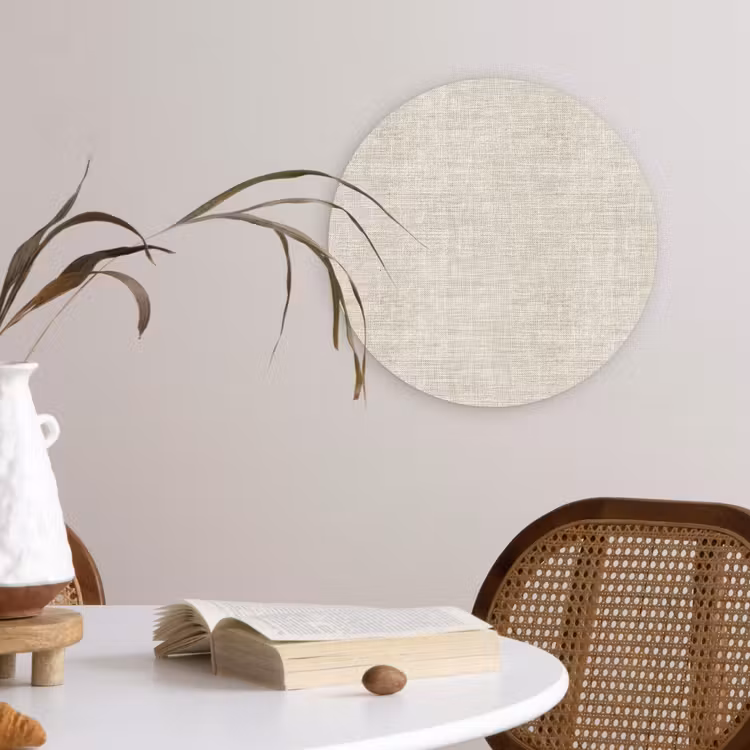 Muurcirkel - Linnen - Textuur - Beige — 4