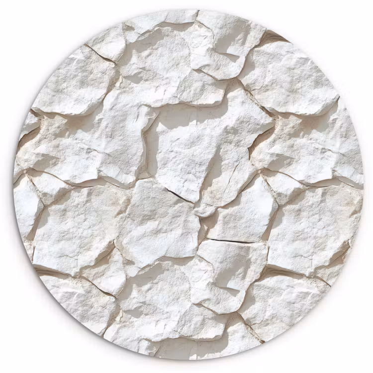 Muurcirkel - Structuur - Rots - Wit — 1