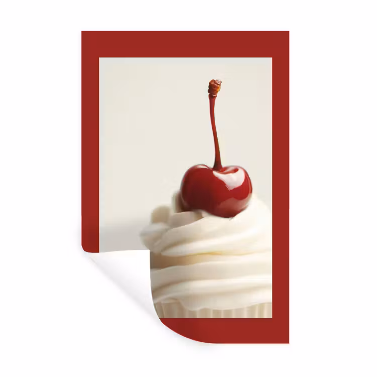 Muursticker - Cupcake - Kers - Rood — 1
