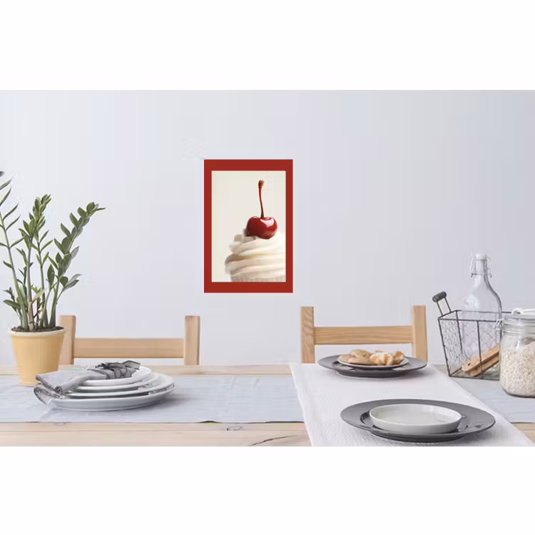 Muursticker - Cupcake - Kers - Rood — 3