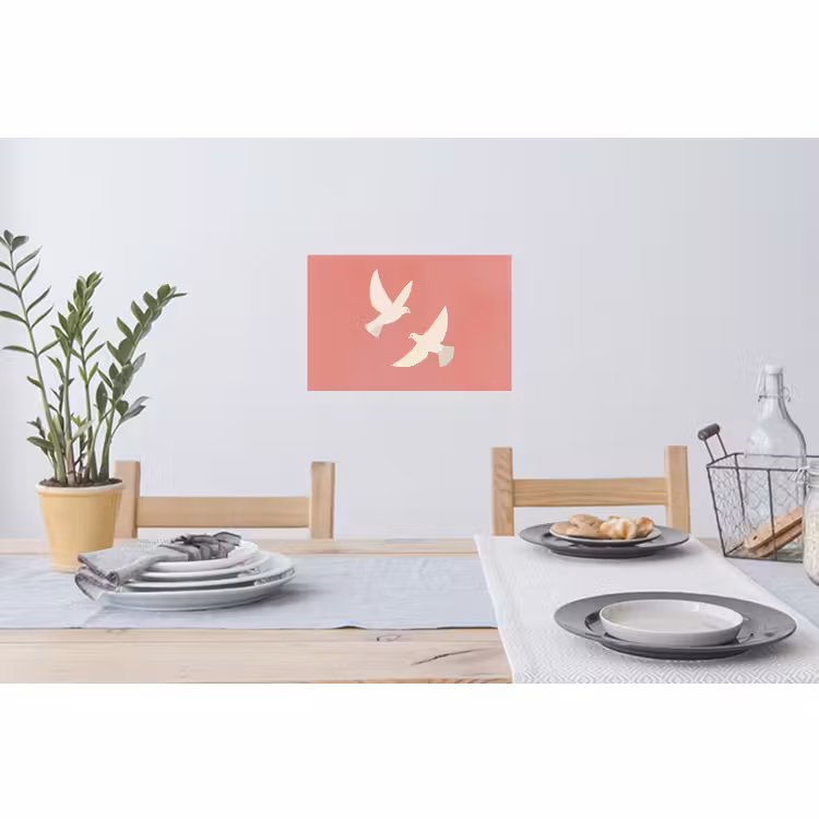 Muursticker - Duiven - Wit - Sierlijk — 3