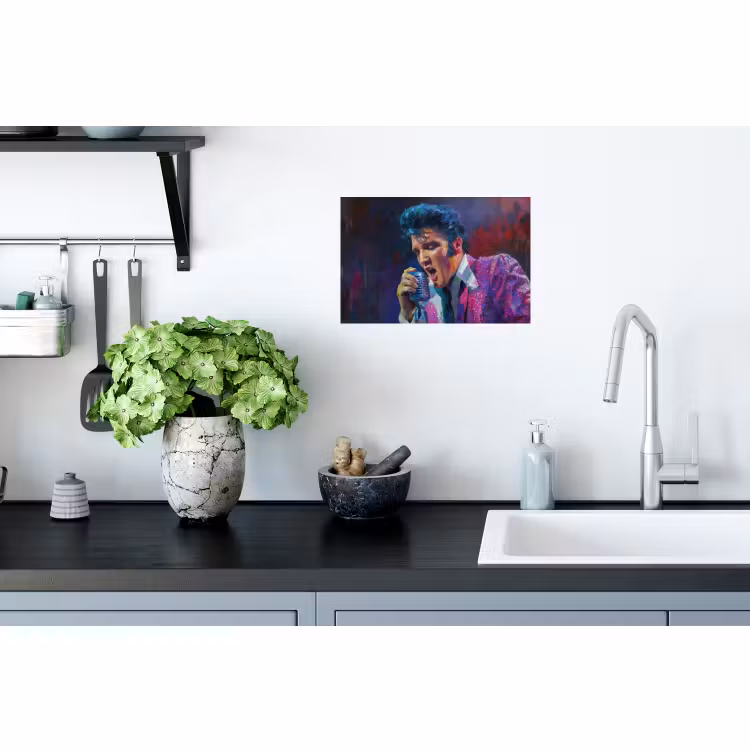 Muursticker - Expressief - Microfoon - Paars — 2