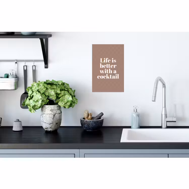Muursticker - Cocktail - Tekst - Patroon - Wit — 2
